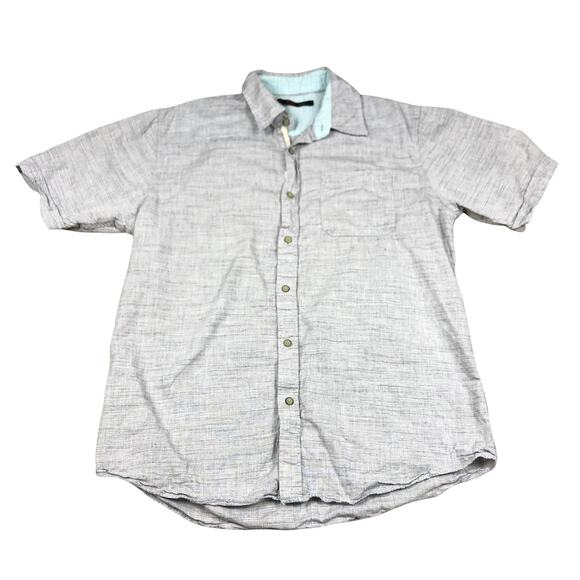 STOIC Light Gray Heathered Short Sleeve Casual Button Down Shirt Men's Large - Picture 1 of 4